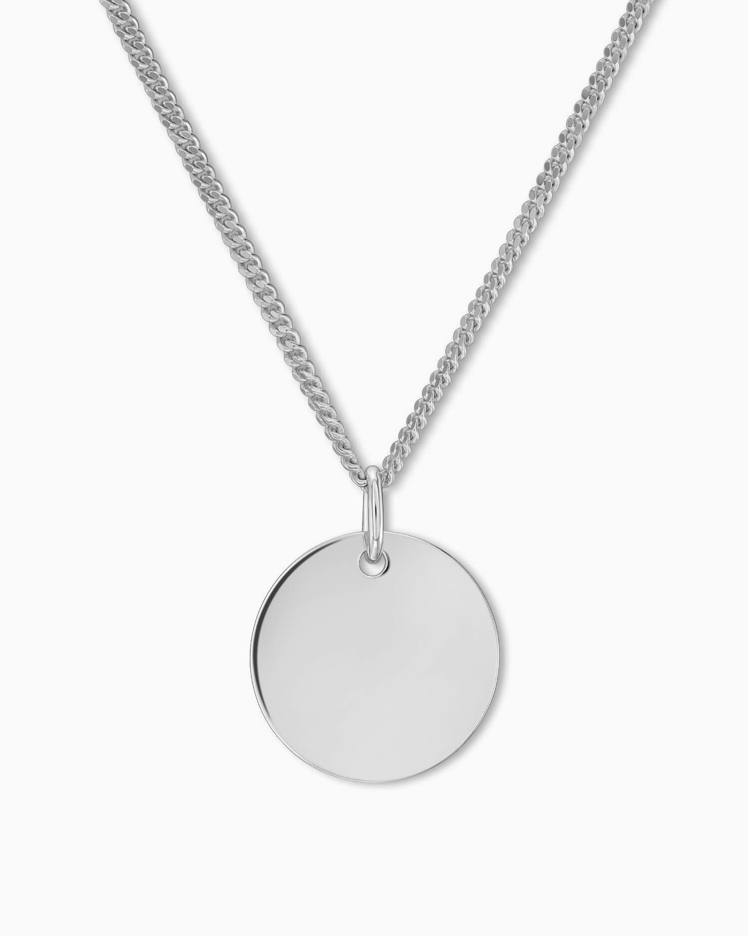 Engraving plates necklace pendant round 14mm-10
