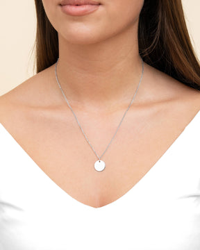 Engraving plates necklace pendant round 14mm