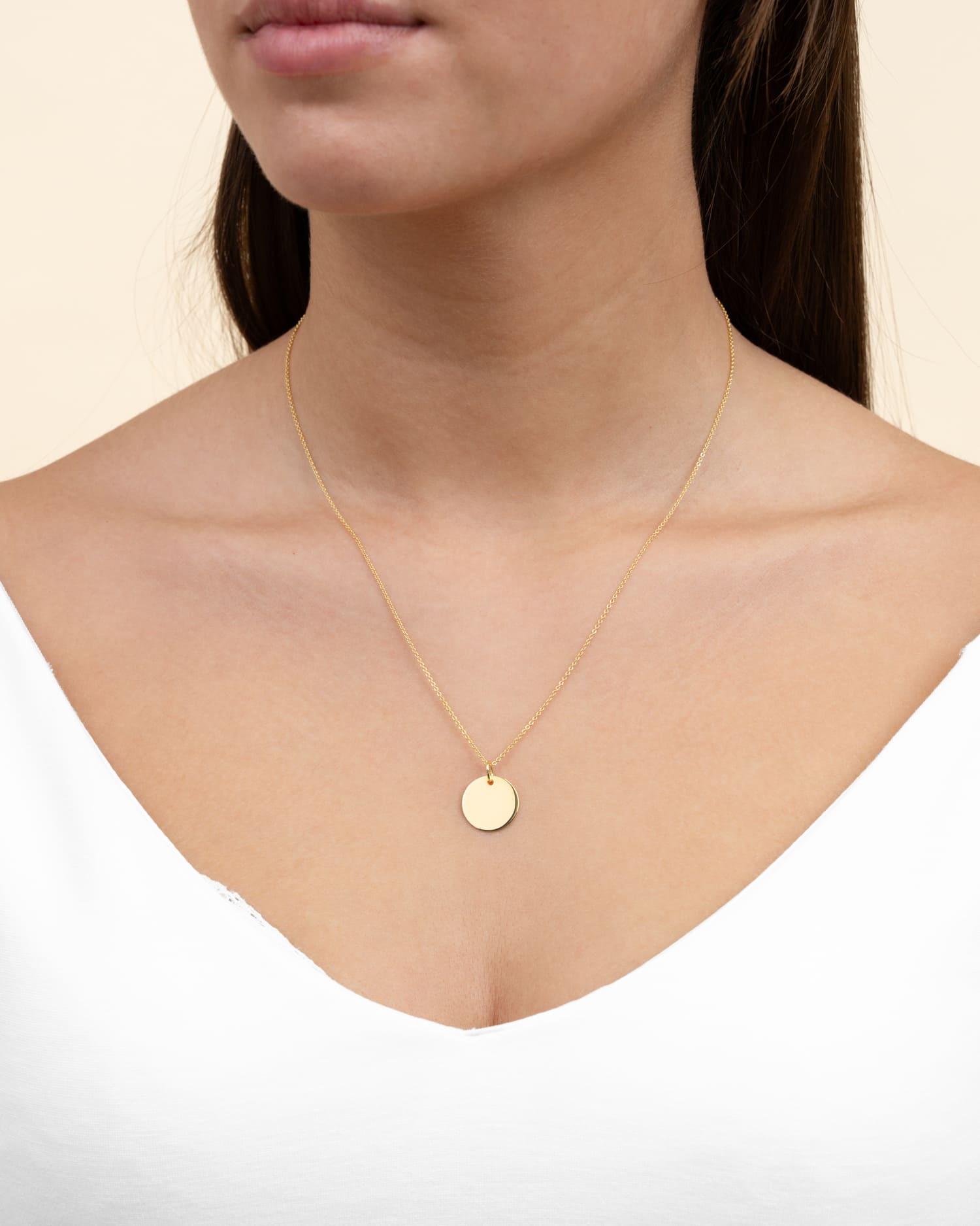 Engraving plates necklace pendant round 14mm