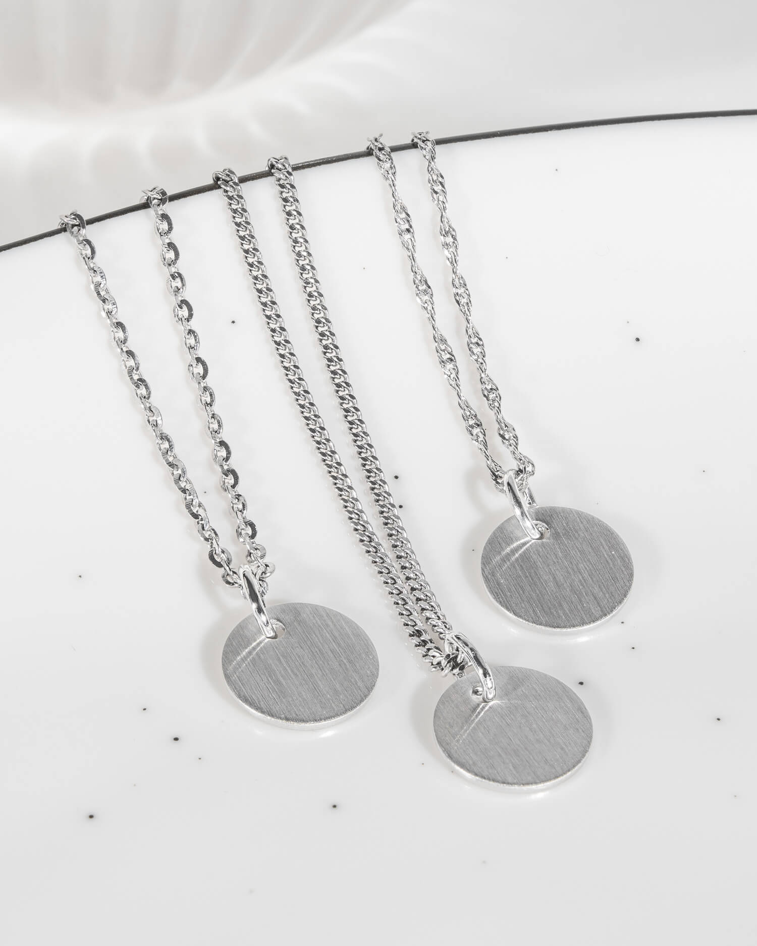 Engraving plates necklace pendant round 10mm-7