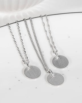 Engraving plates necklace pendant round 10mm