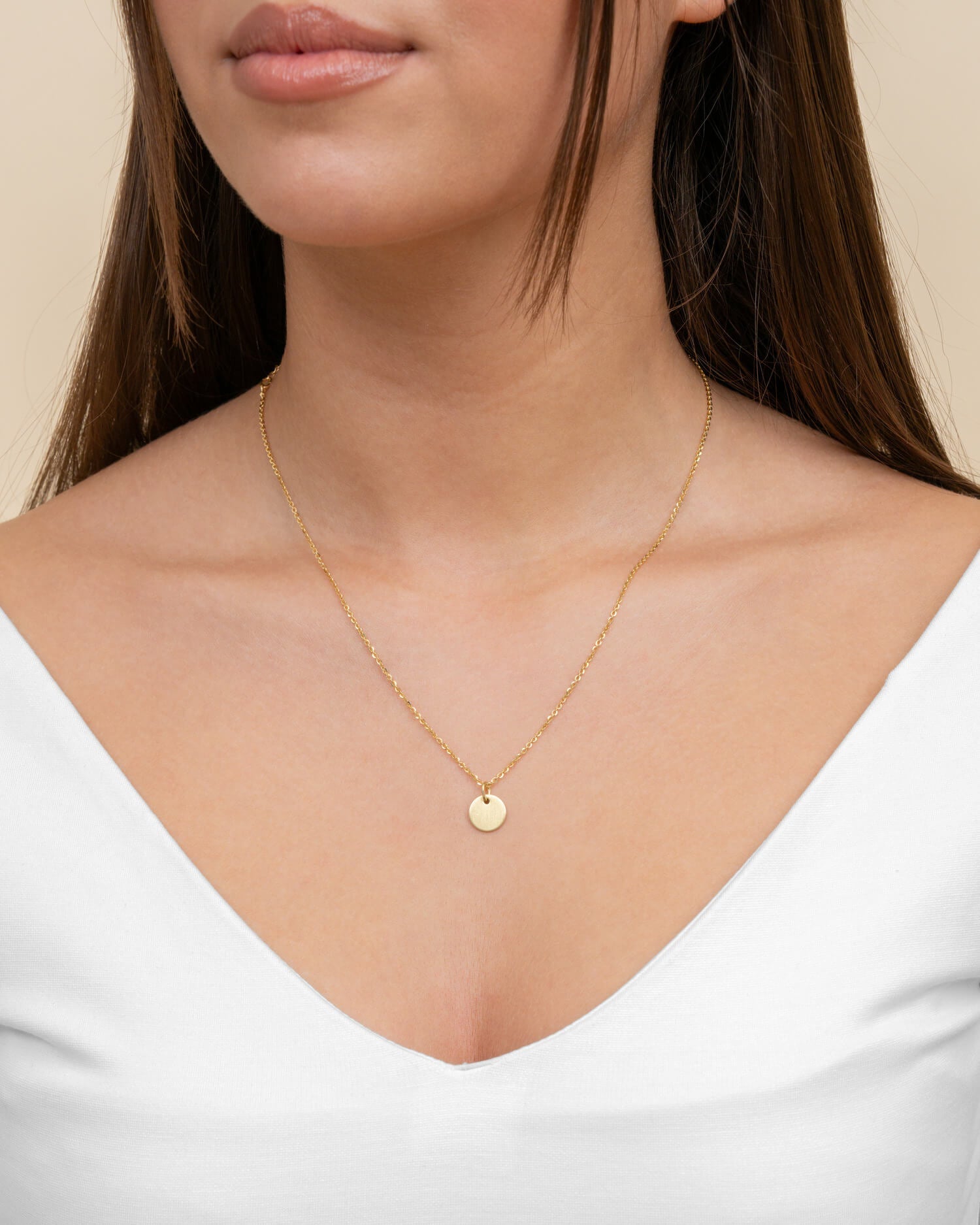 Engraving plates necklace pendant round 10mm