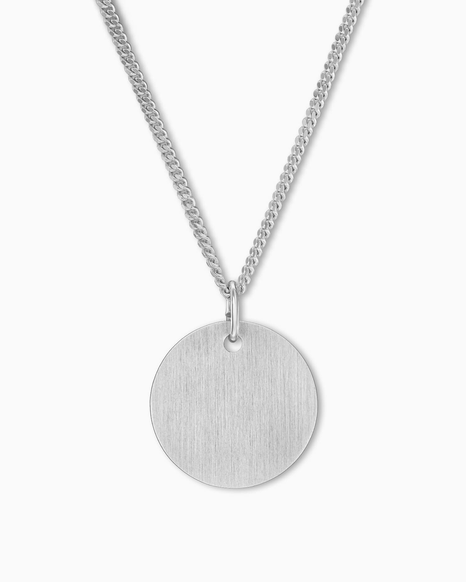 Engraving plates necklace pendant round 14mm-10