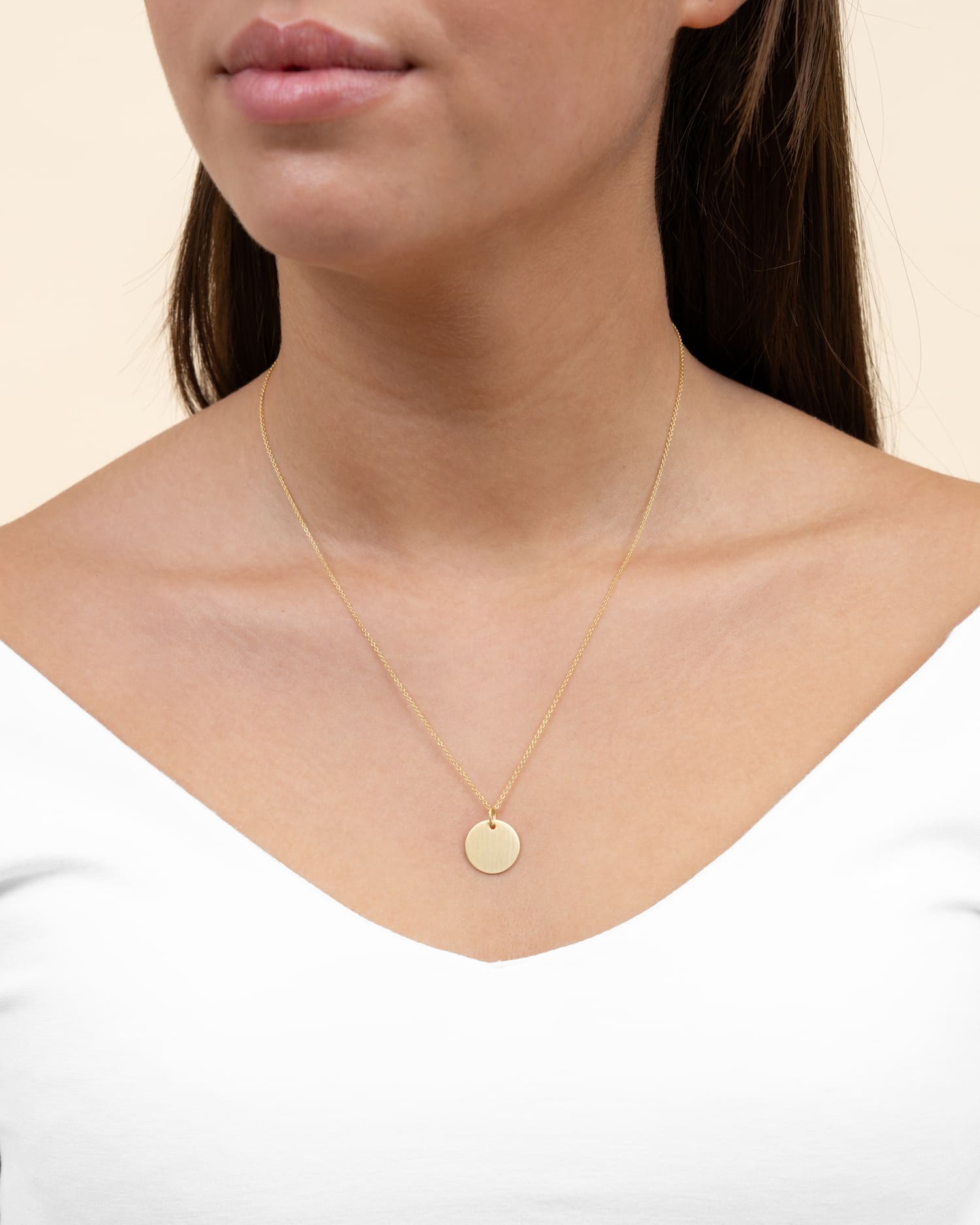 Engraving plates necklace pendant round 14mm