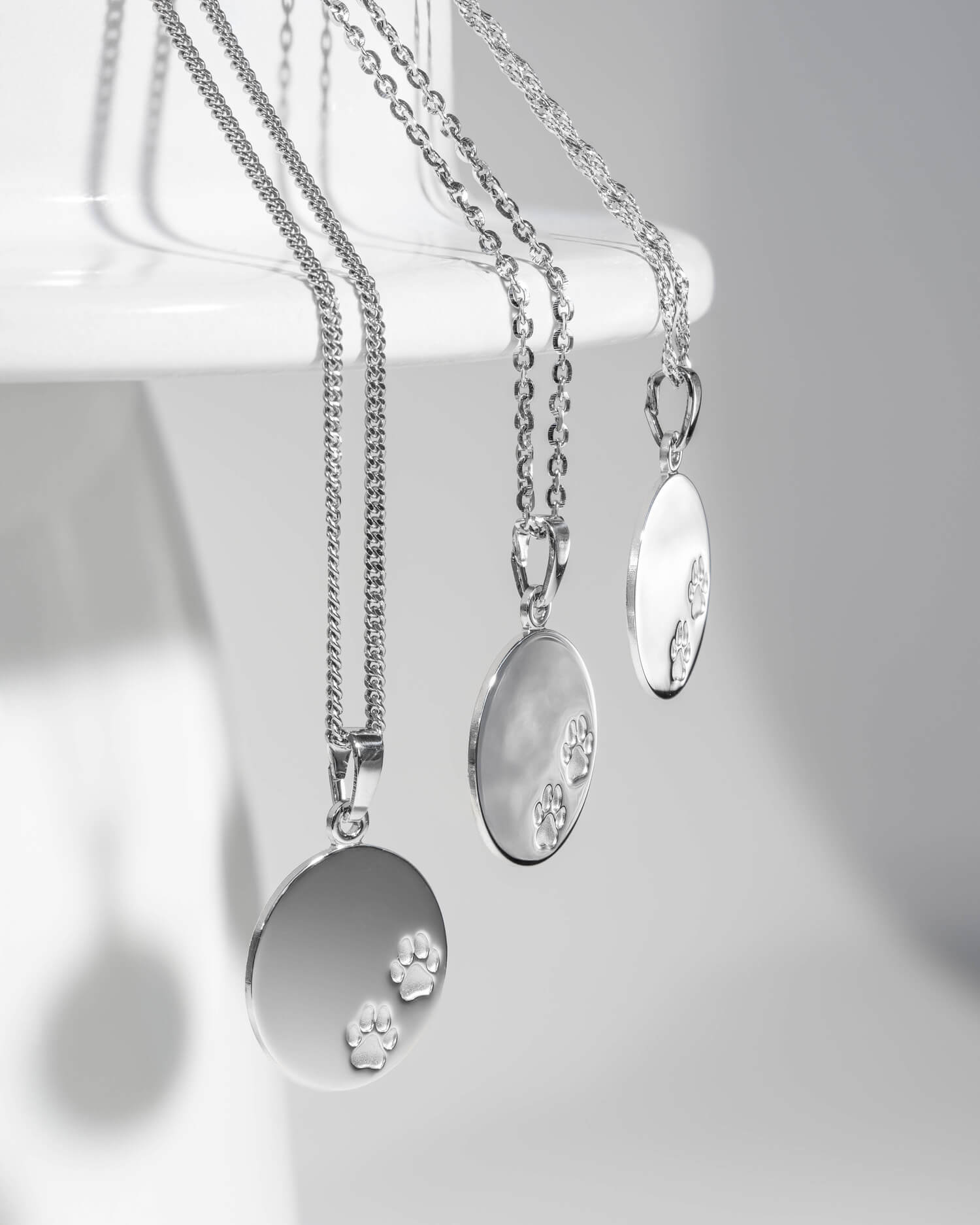 Engraving plates necklace pendant paw print 16mm-4