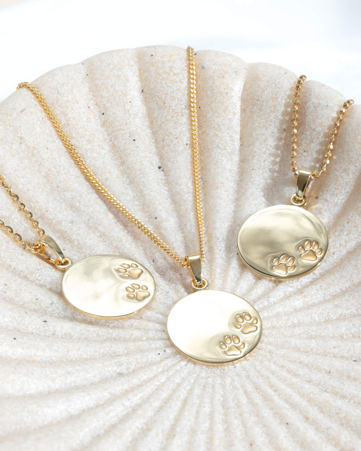 Engraving plates necklace pendant paw print 16mm-4