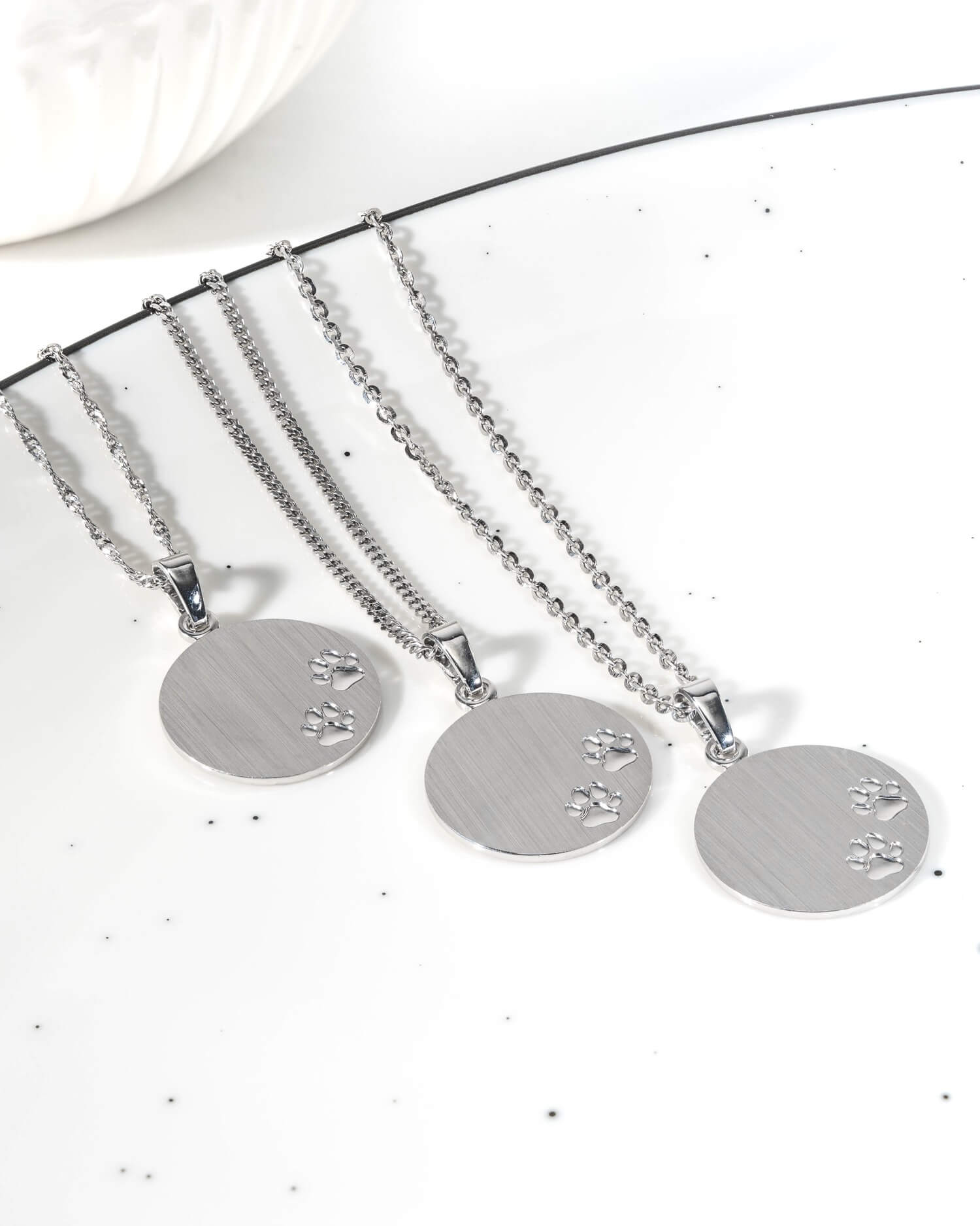 Engraving plates necklace pendant paw print 16mm-4