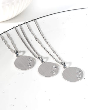 Engraving plates necklace pendant paw print 16mm-4