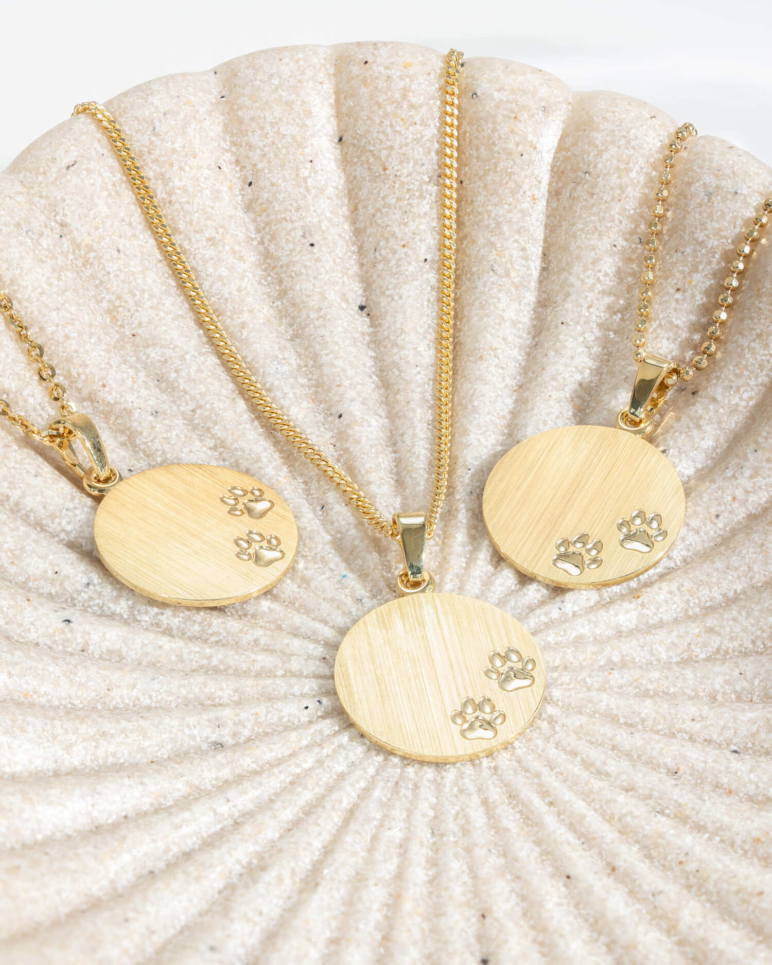 Engraving plates necklace pendant paw print 16mm-4