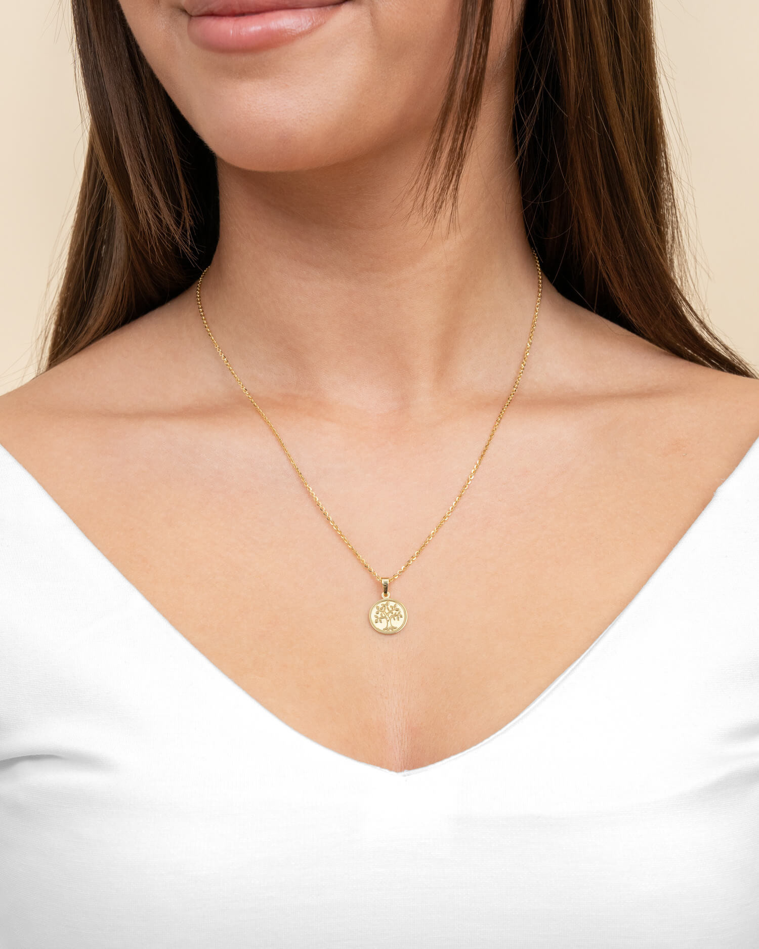 Engraving plates necklace pendant tree of life 12mm