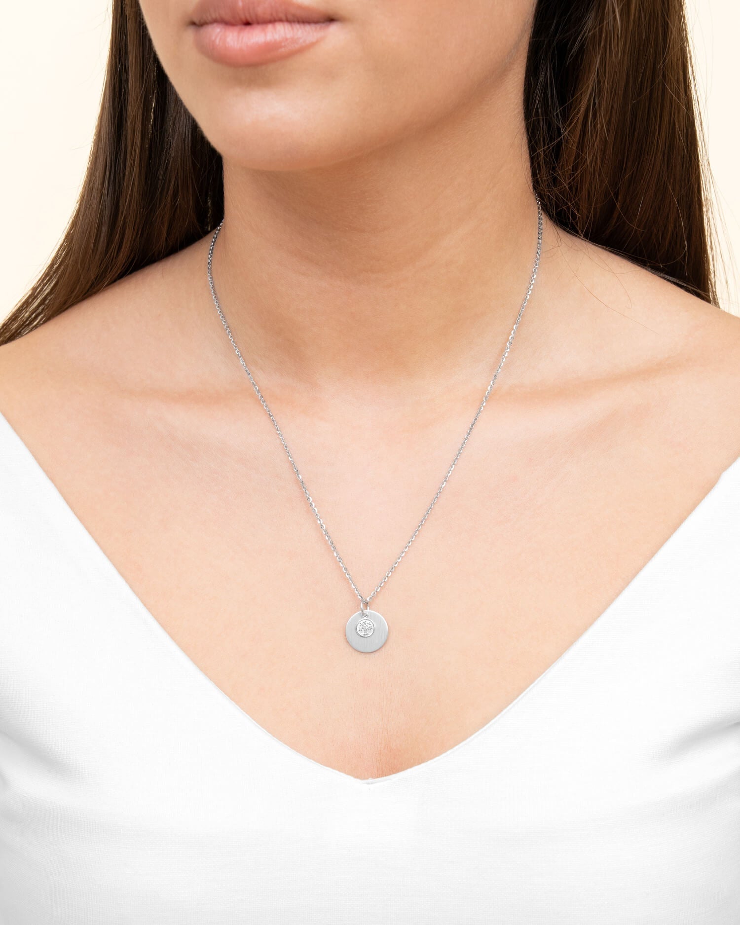 Engraving plates necklace pendant tree of life 12mm