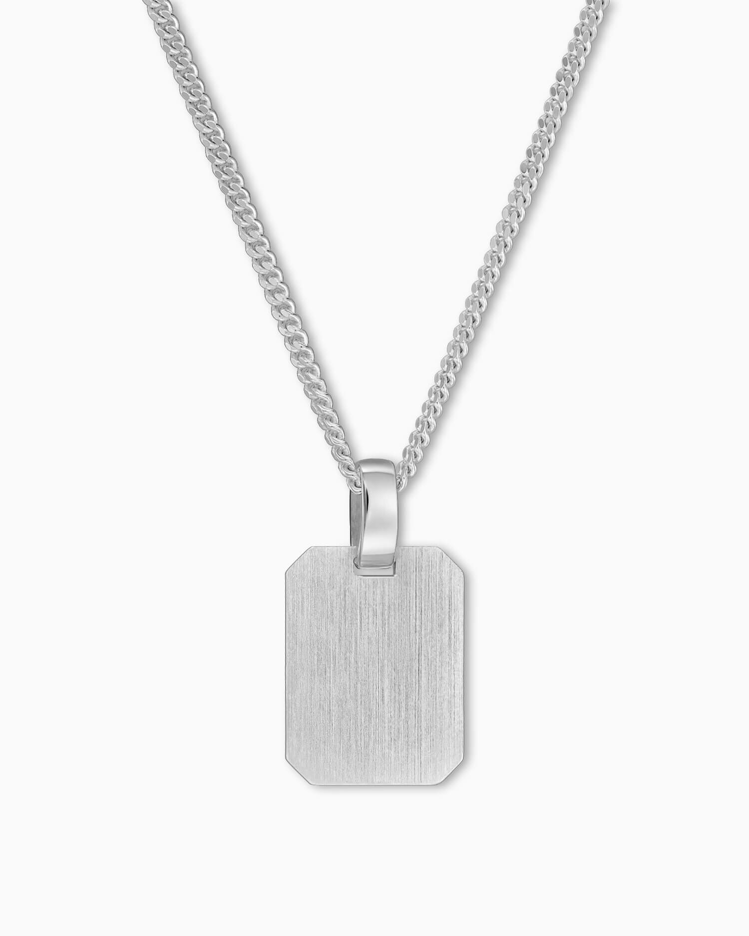 Engraving plates necklace pendant square-10