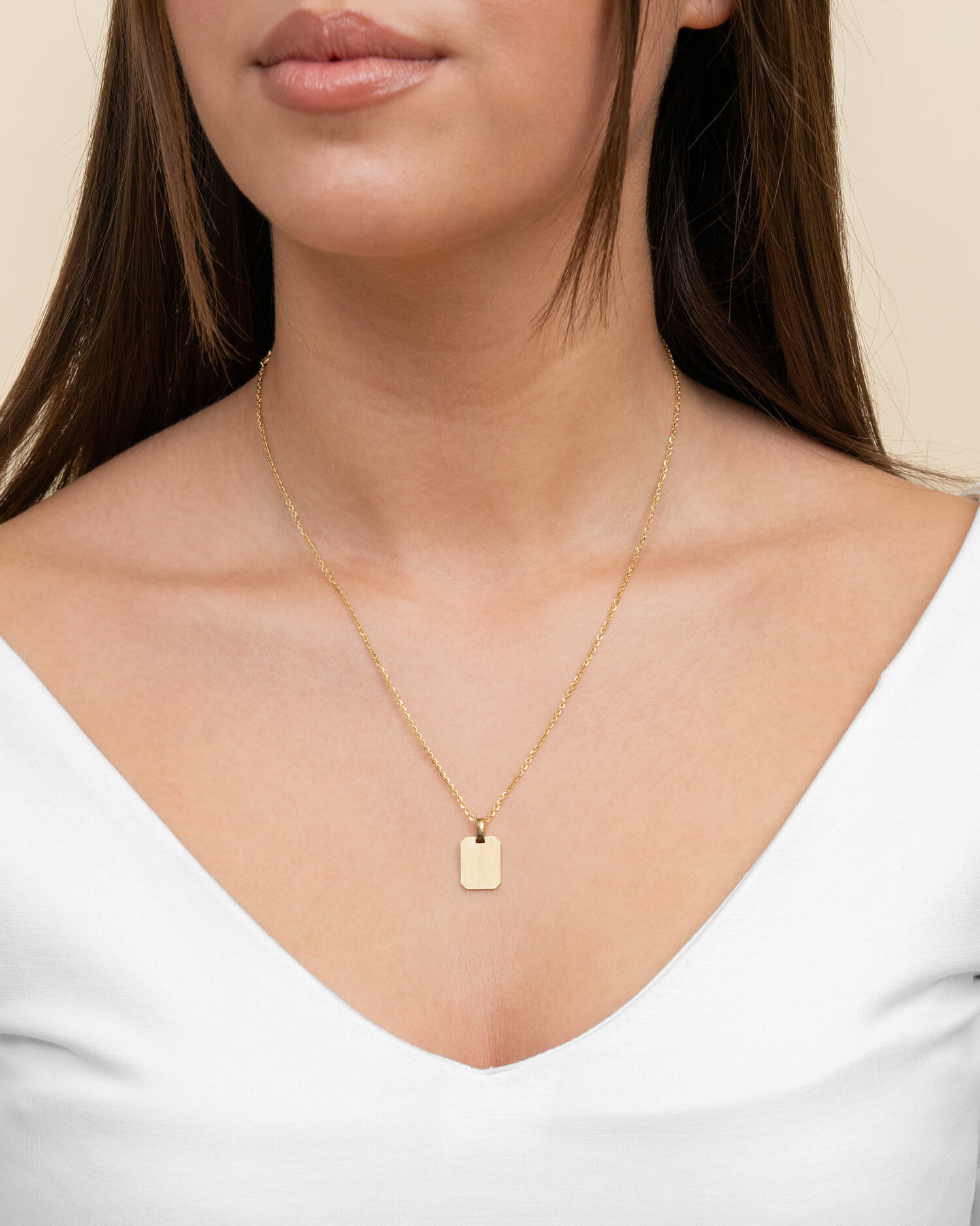 Engraving plates necklace pendant square-10