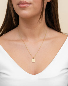 Engraving plates necklace pendant square