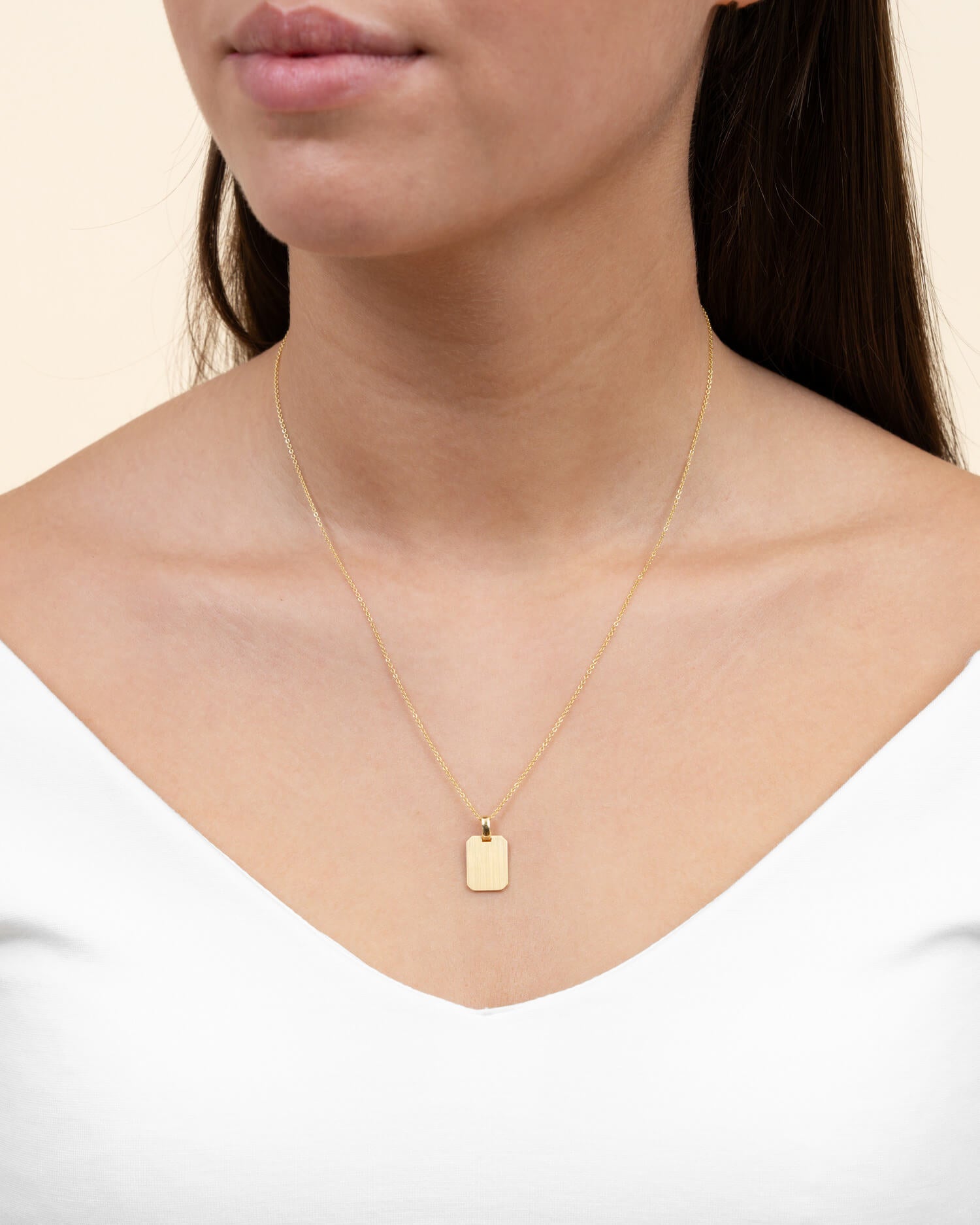 Engraving plates necklace pendant square-10