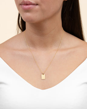 Engraving plates necklace pendant square