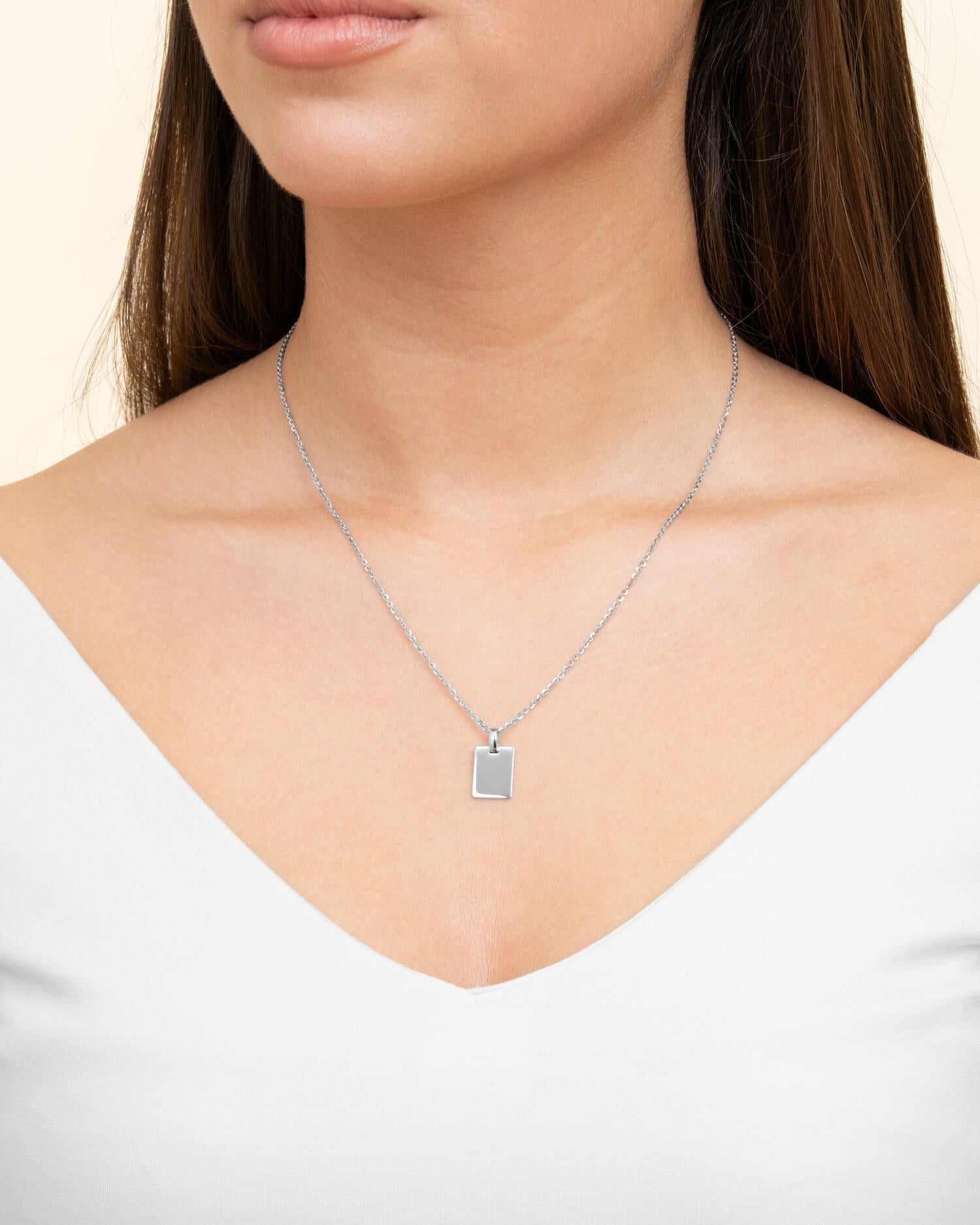 Engraving plates necklace pendant square-10