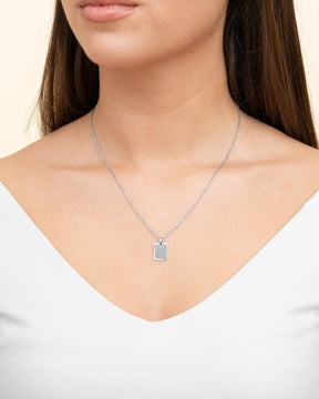 Engraving plates necklace pendant square