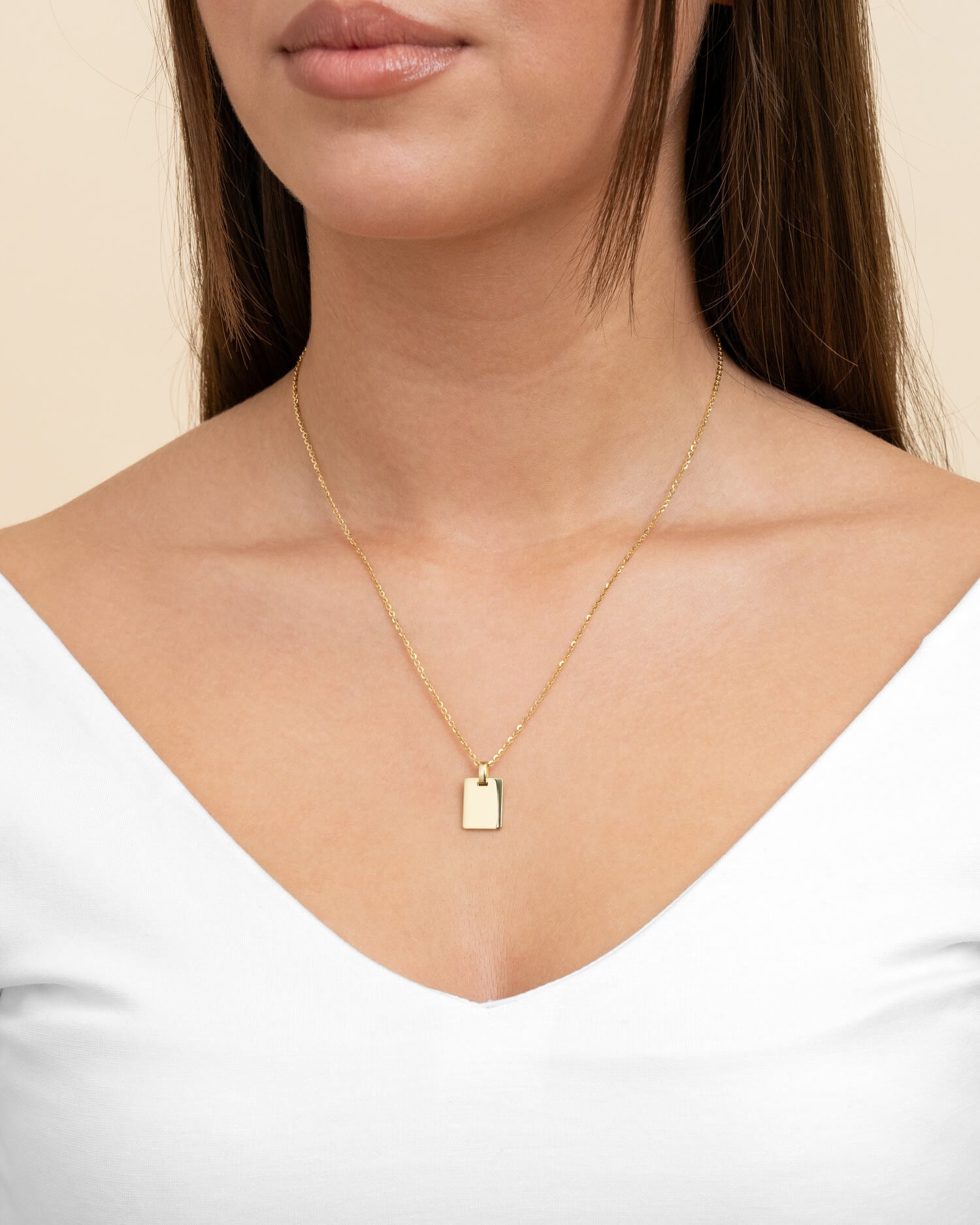 Engraving plates necklace pendant square-10