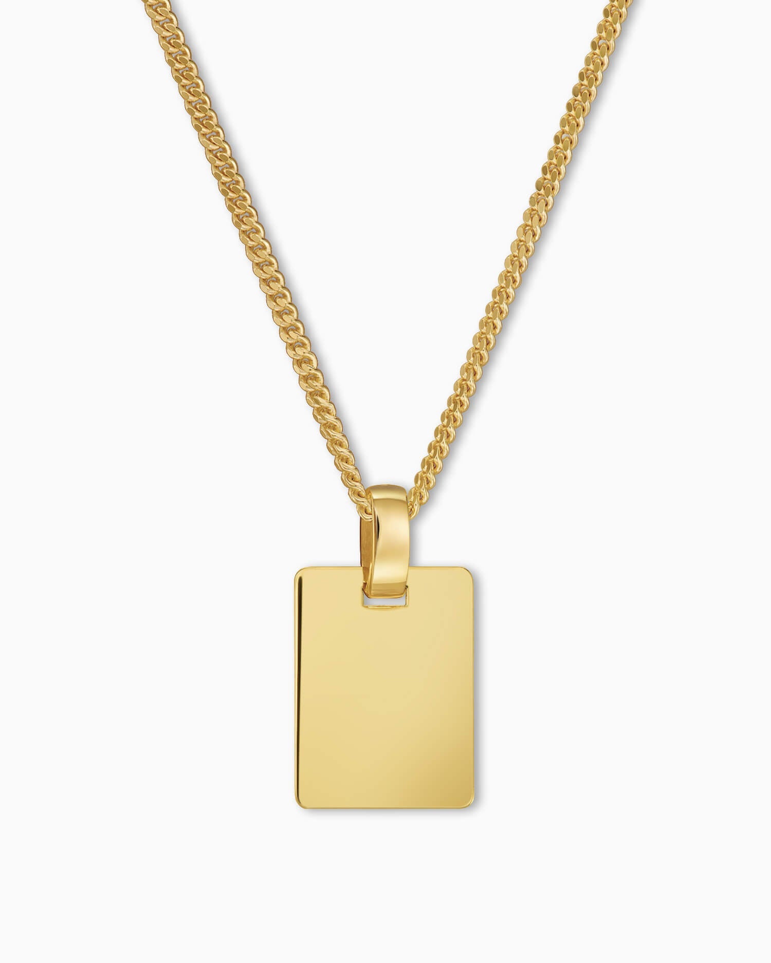 Engraving plates necklace pendant square