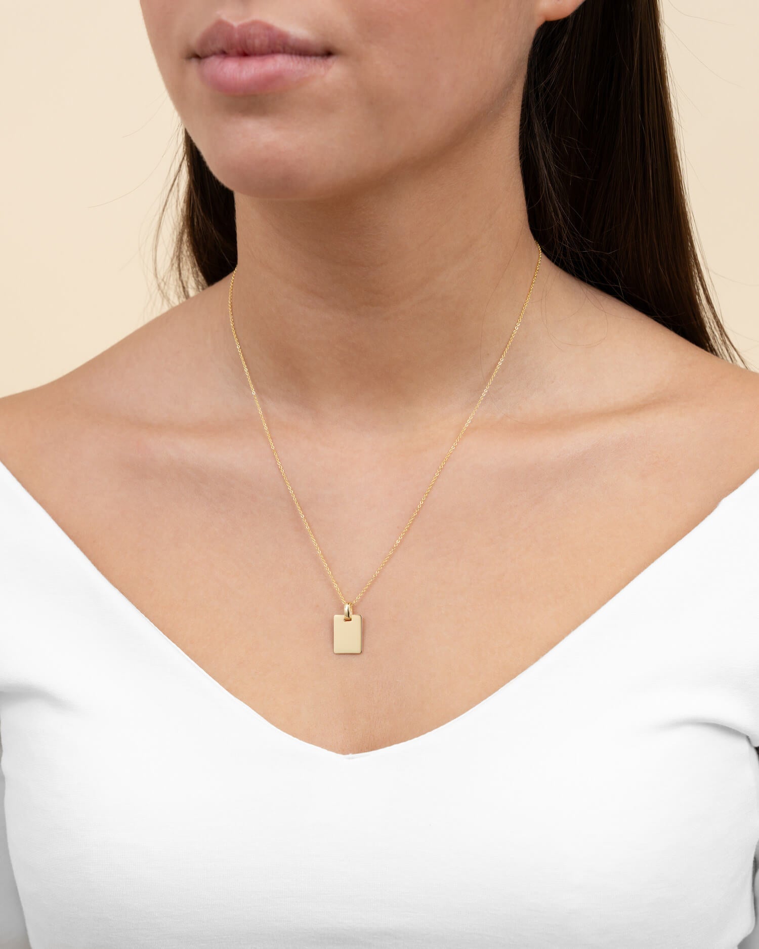 Engraving plates necklace pendant square-10