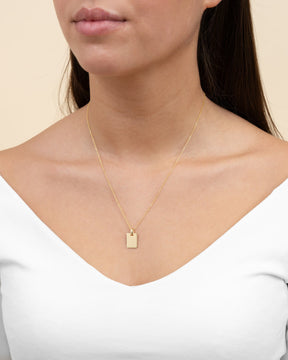 Engraving plates necklace pendant square-10