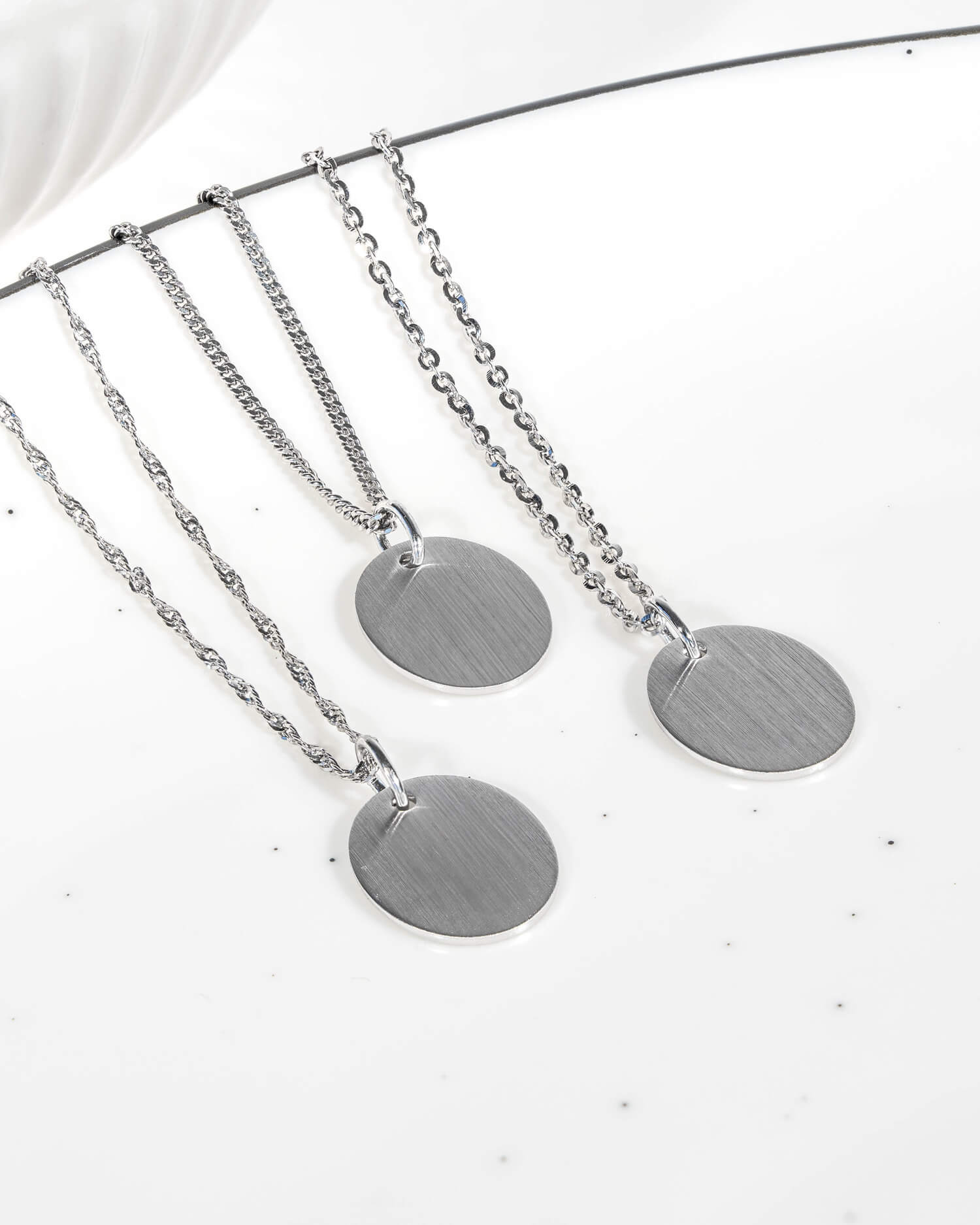 Engraving plates necklace pendant oval-12