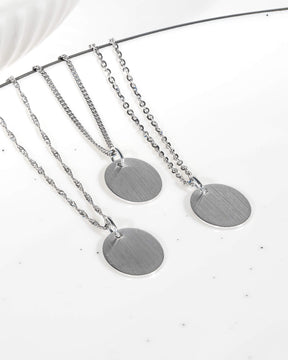 Engraving plates necklace pendant oval