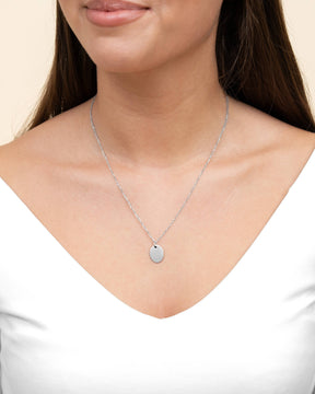 Engraving plates necklace pendant oval-12