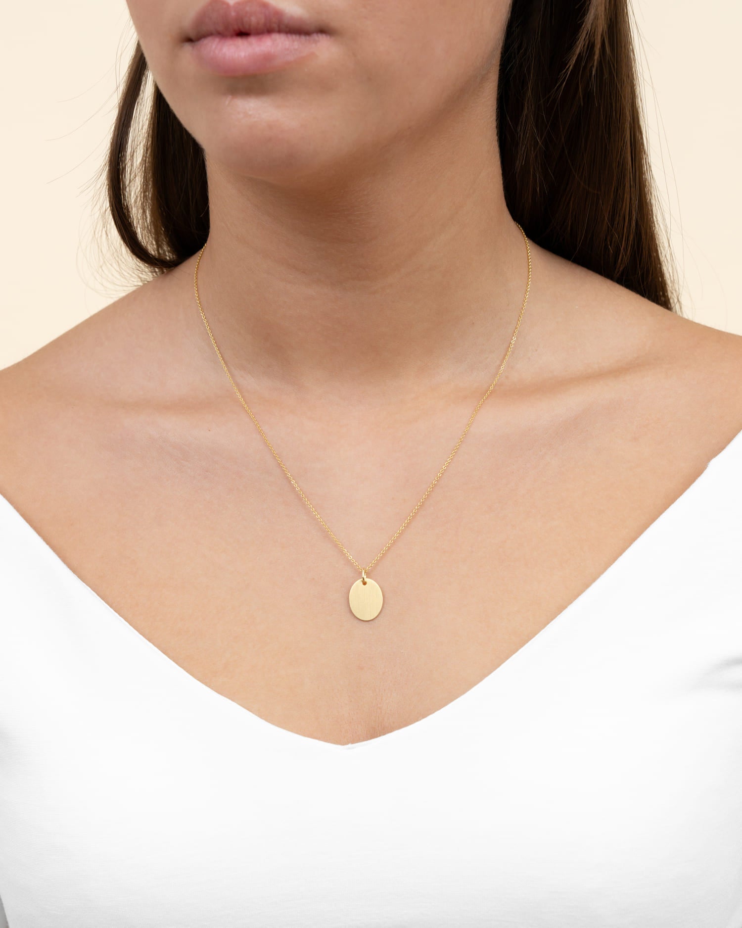 Engraving plates necklace pendant oval