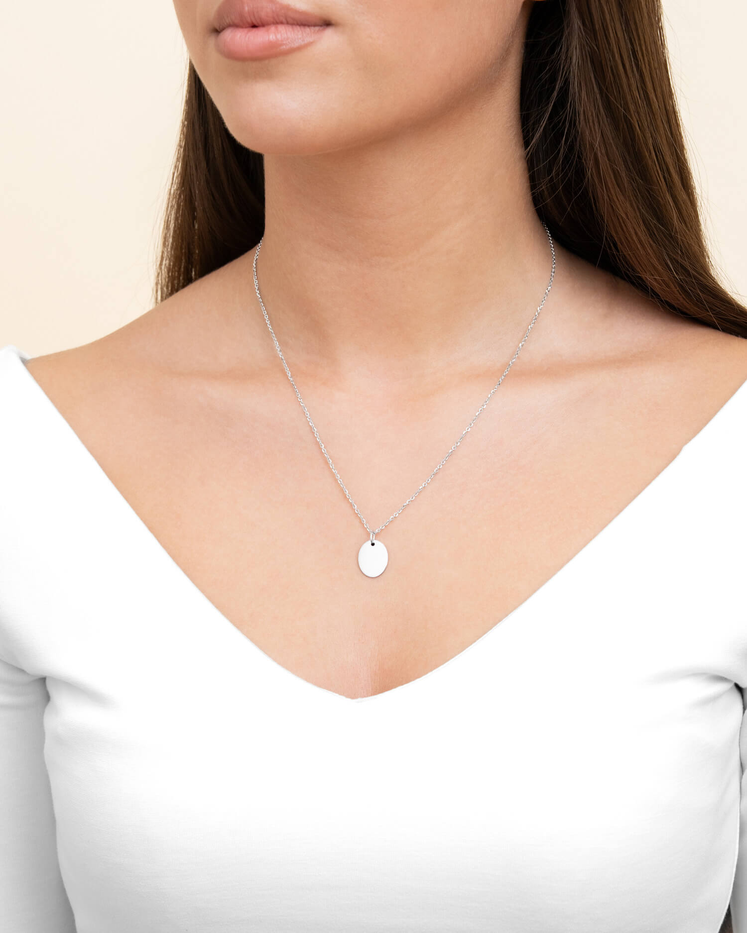 Engraving plates necklace pendant oval-12