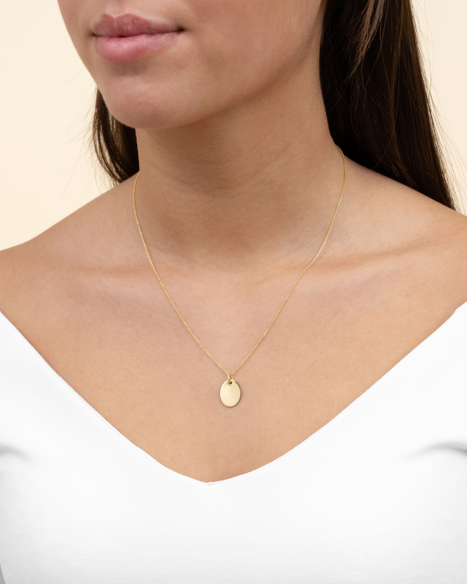 Engraving plates necklace pendant oval-12