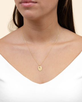 Engraving plates necklace pendant oval zirconia-3