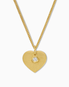 Heart necklace engraving plate pendant zirconia-3