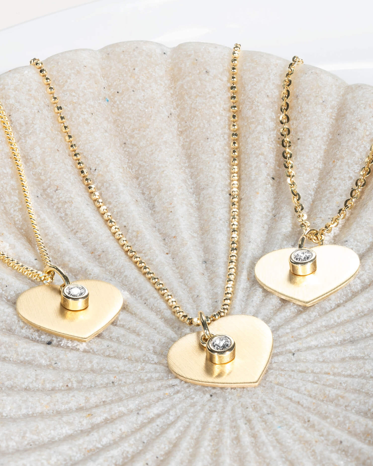 Heart necklace engraving plate pendant zirconia-3