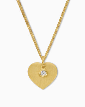 Heart necklace engraving plate pendant zirconia-3
