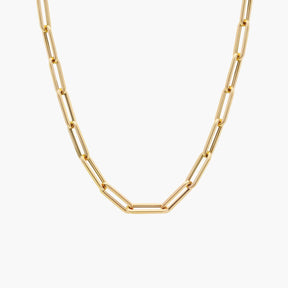 18" Medium Paperclip Necklace in 14k Italian Yellow Gold (4 mm)