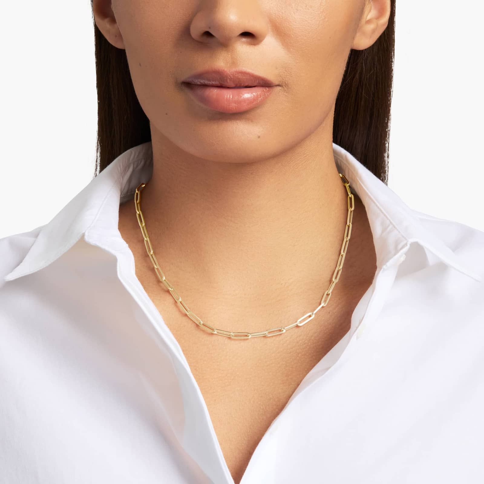 18" Medium Paperclip Necklace in 14k Italian Yellow Gold (4 mm)