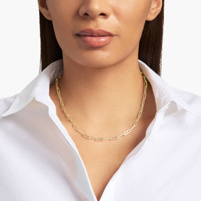 18" Medium Paperclip Necklace in 14k Italian Yellow Gold (4 mm)