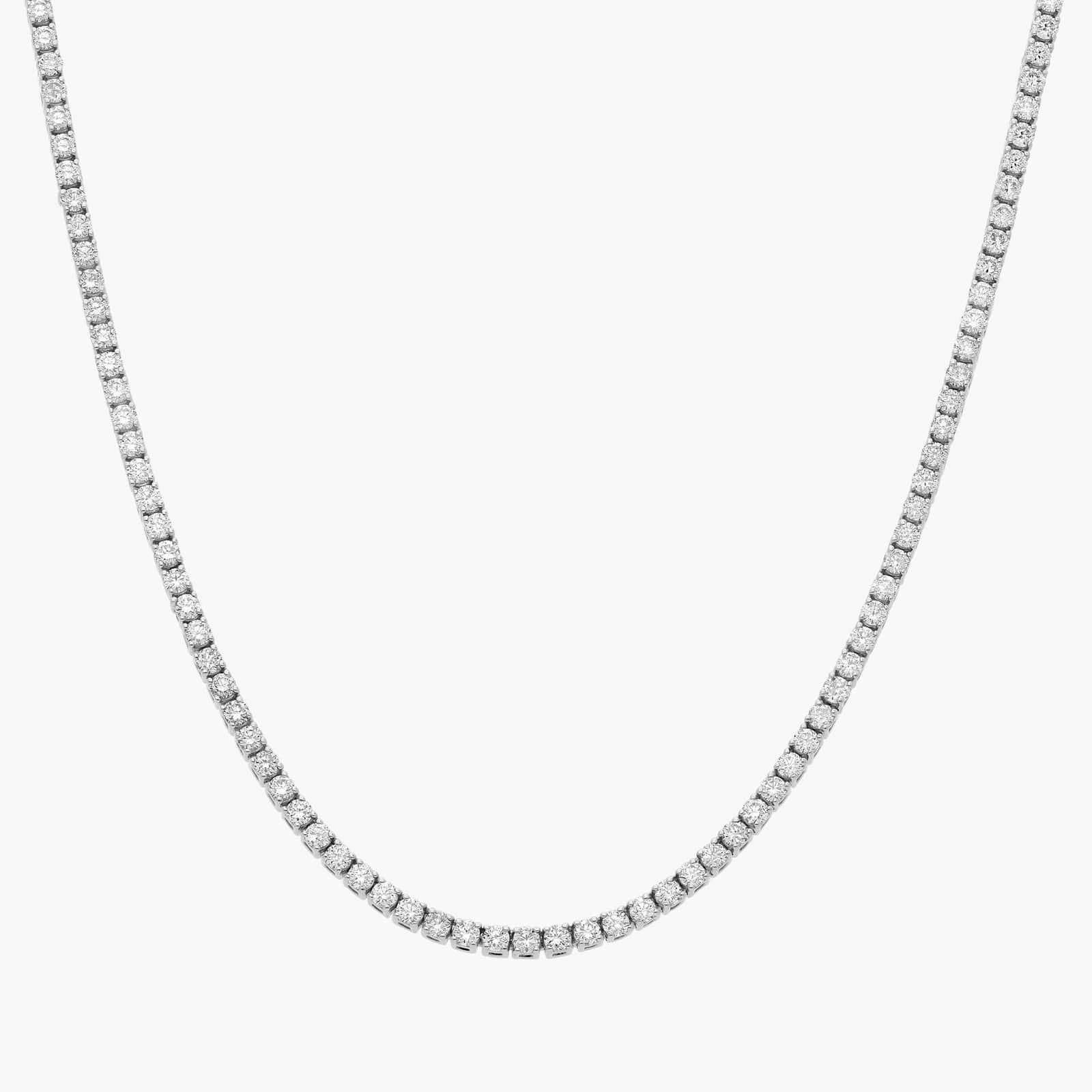 16 " Straight Lab-Grown Diamond Tennis Necklace In 14K White Gold (5 Ct. tw. - F-G / VS2-SI1)