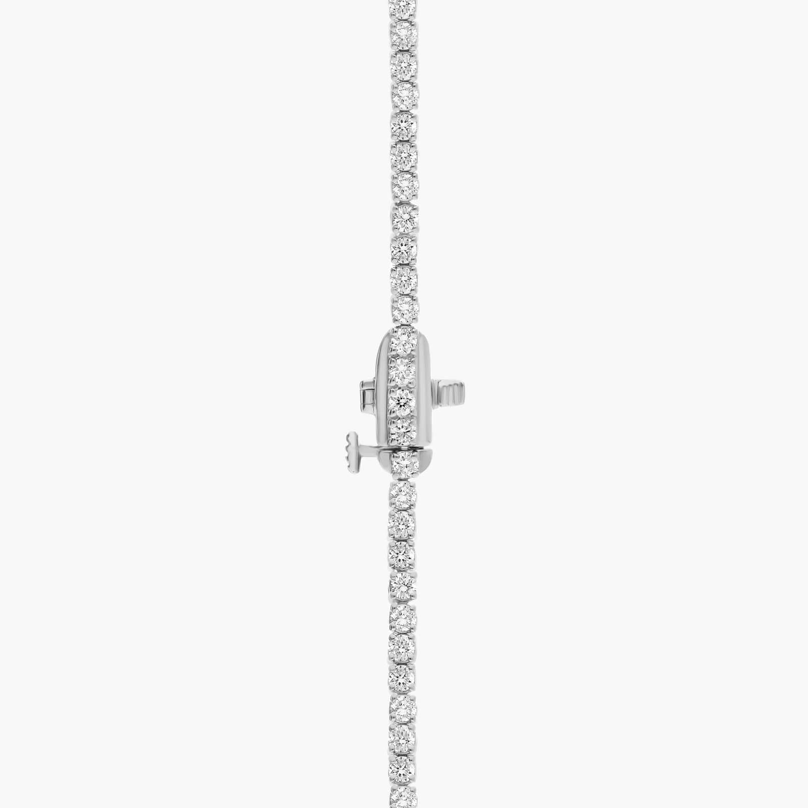 16 " Straight Lab-Grown Diamond Tennis Necklace In 14K White Gold (5 Ct. tw. - F-G / VS2-SI1)