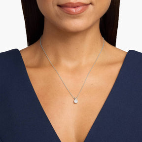 Double-Bail Lab-Grown Diamond Solitaire Pendant In 14K White Gold (1 Ct. tw. - F-G / VS2-SI1)