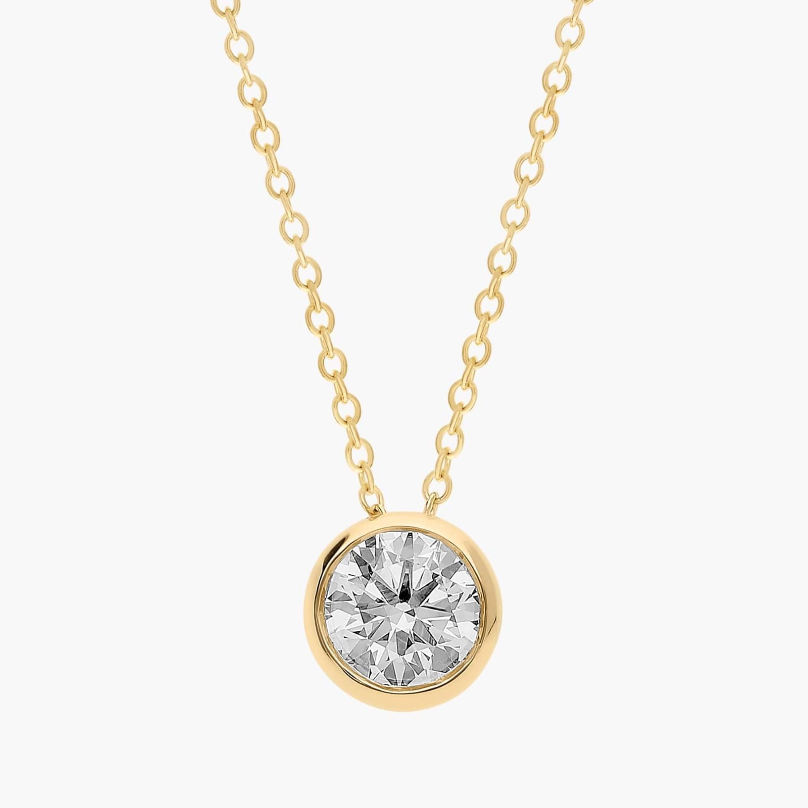 Bezel Lab-Grown Diamond Pendant In 14K Yellow Gold (1 Ct. tw. - F-G / VS2-SI1)