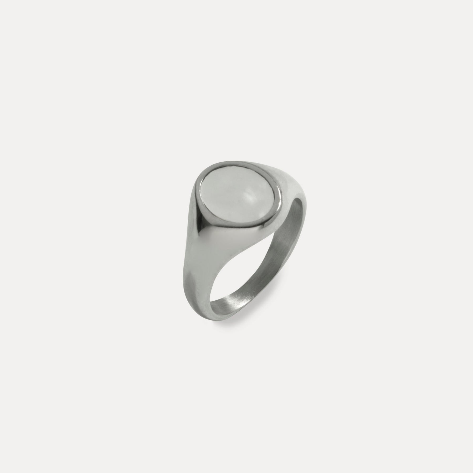Pearl Signet Ring - Silver
