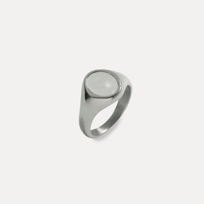 Pearl Signet Ring - Silver
