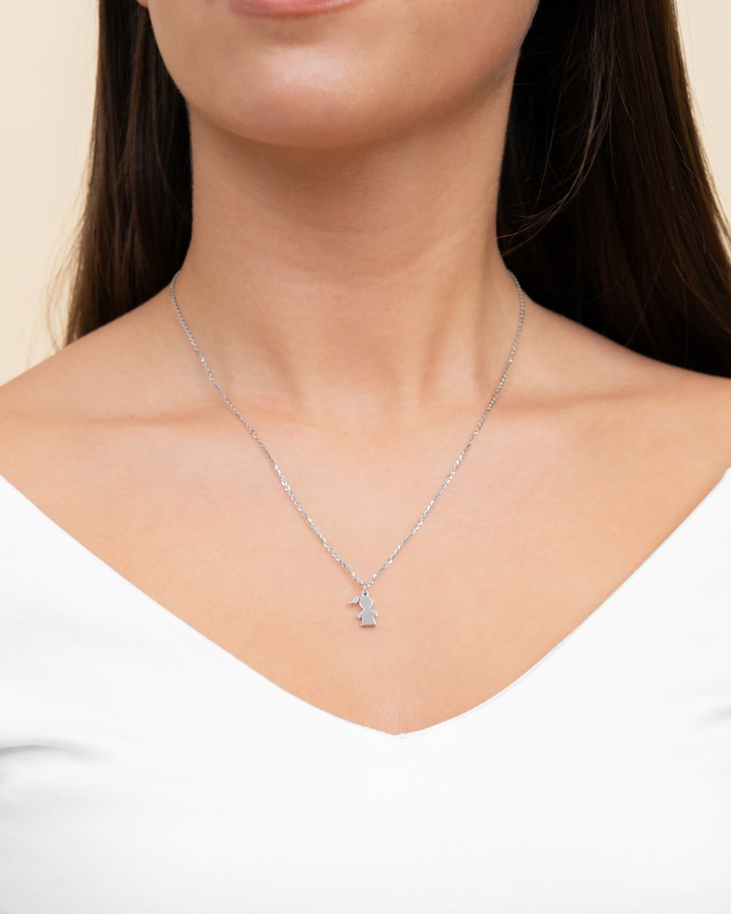 Girl's necklace pendant engraving plate