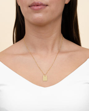 Engraving plates necklace pendant zirconia square-4