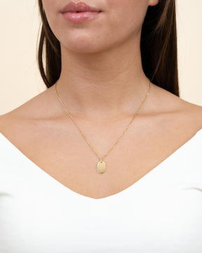 Engraving plates necklace pendant zirconia oval-2