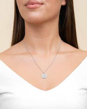 Engraving plates necklace pendant zirconia round-4