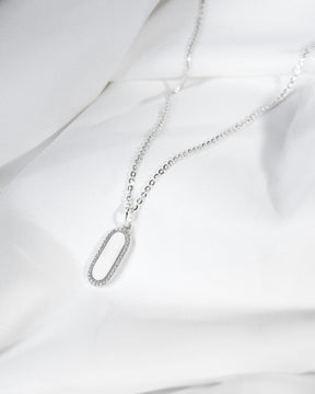 Engraving plates necklace pendant zirconia-1